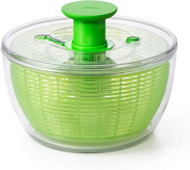 oxo-good-grips-essoreuse-salade-6-l-verte-m-canisme-piston-et-bouton-de-frein image 1