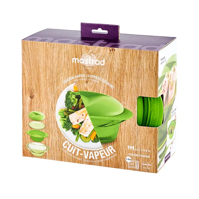 mastrad-cuit-vapeur-micro-ondes-3-2l-vert-cuisson-vapeur-saine-rapide-bol-silico image 1