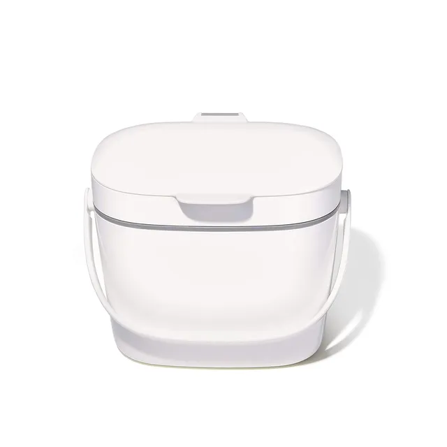 oxo-good-grips-bac-compost-6-6-l-blanc-couvercle-rabattable-anti-odeur-poign-e-r image 1