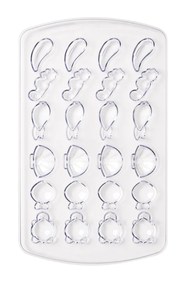 mastrad-f48300-moule-fritures-en-chocolat-24-formes-plastique-rigide-transparent image 1