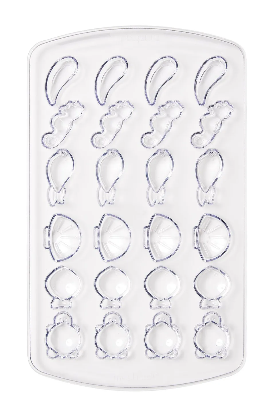 mastrad-f48300-moule-fritures-en-chocolat-24-formes-plastique-rigide-transparent image 1