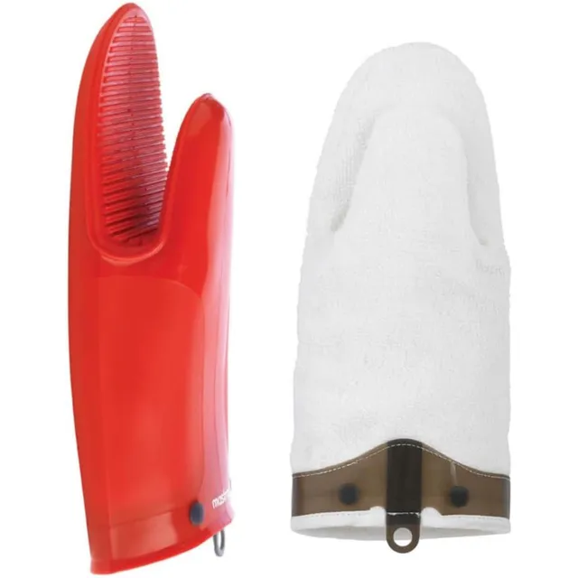mastrad-gant-de-cuisine-silicone-coton-30-cm-rouge-gant-four-anti-chaleur-jusqu- image 1