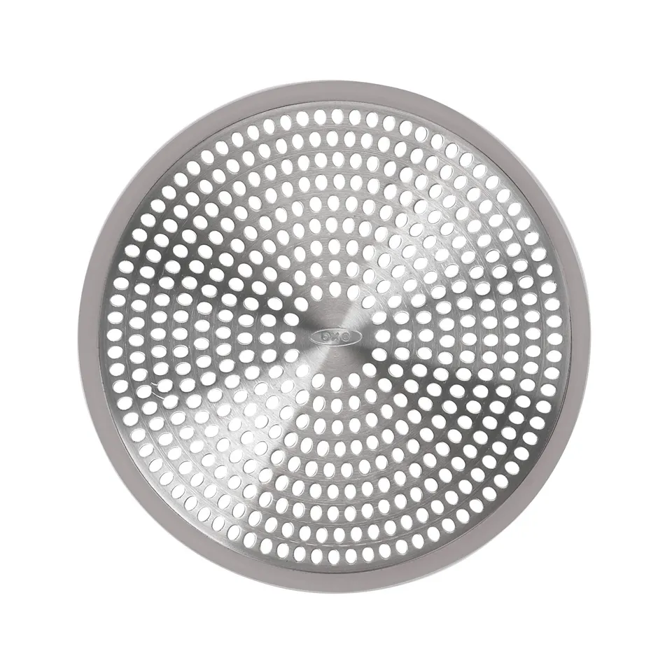 oxo-good-grips-protecteur-de-drain-de-douche-en-acier-inoxydable-avec-pourtour-s image 1