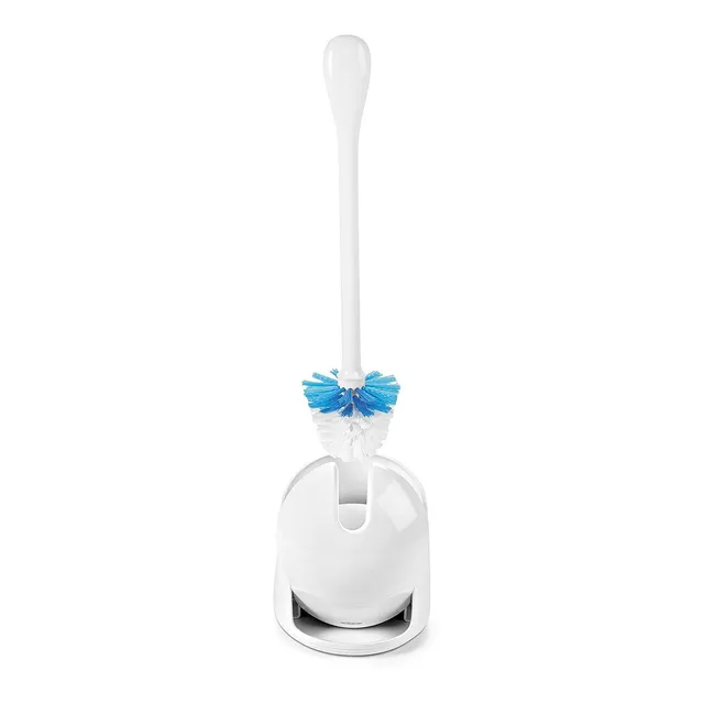 oxo-good-grips-brosse-wc-compacte-blanche-avec-support-ouverture-automatique image 1