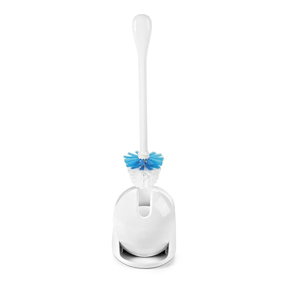 oxo-good-grips-brosse-wc-compacte-blanche-avec-support-ouverture-automatique image 1