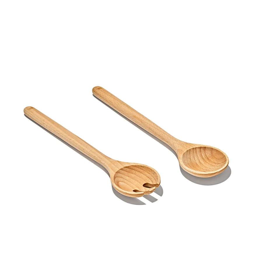 oxo-good-grips-beechwood-salad-serving-set-2-pieces-couverts-salade-en-bois-de-h image 1