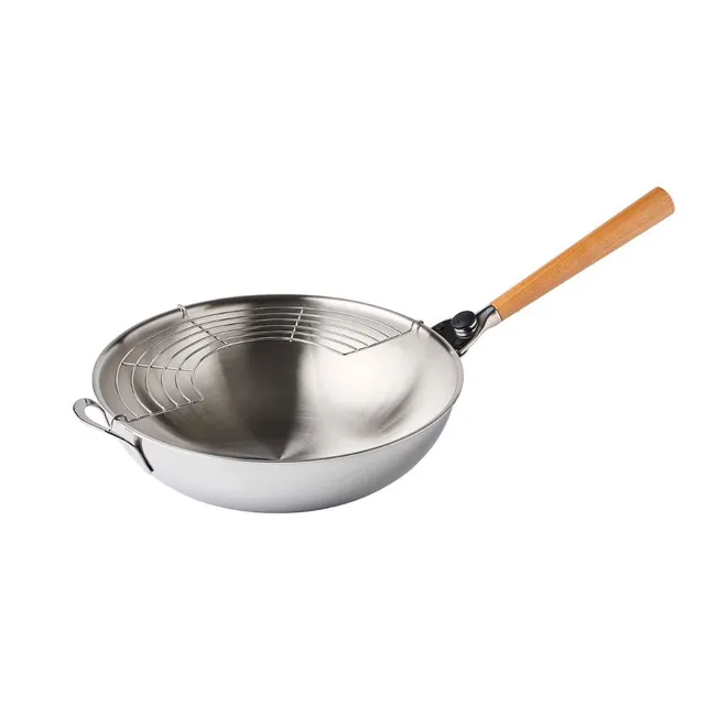 mastrad-f63800-o-wok-gourmet-32-cm-inox-compatible-tous-feux-dont-induction-poig image 1