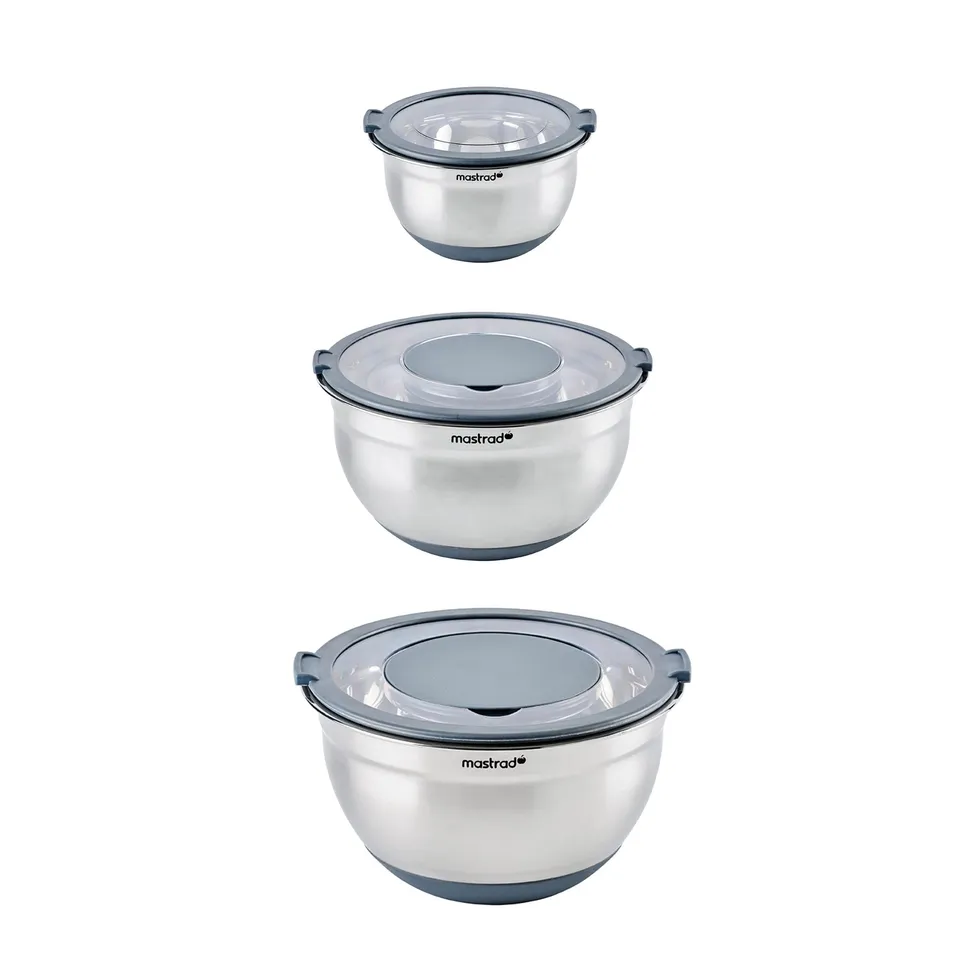mastrad-bols-inox-lot-de-3-16-20-et-24-cm-avec-couvercle-transparent-bols-de-pr- image 1