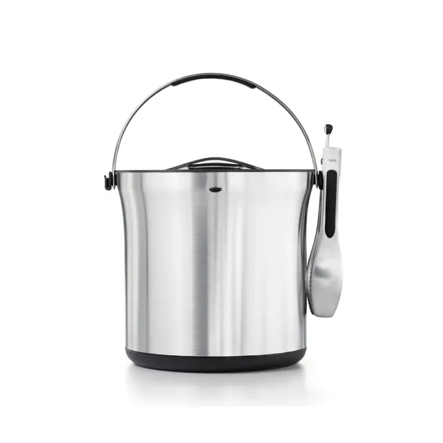 oxo-steel-seau-gla-ons-avec-pince-double-paroi-rigoles-d-gouttage-3-8-l image 1