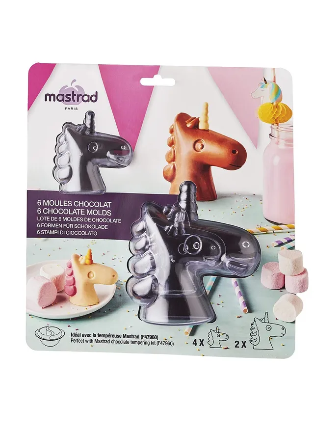 mastrad-lot-de-6-moules-demi-licornes-en-chocolat-2-tailles-licornes-gourmandes- image 1