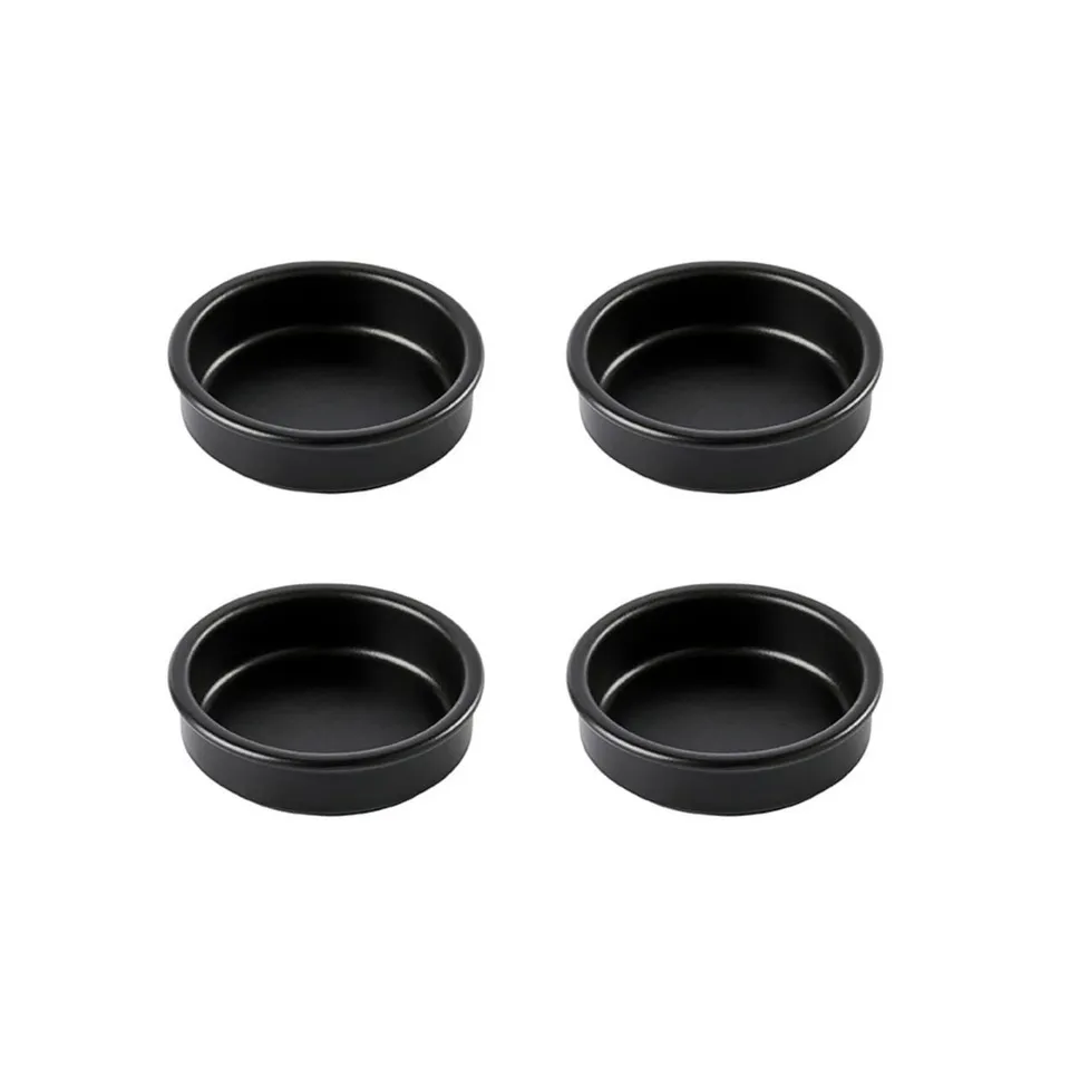 mastrad-ramequins-cr-me-br-l-e-lot-de-4-11-5-cm-c-ramique-argile-noir-mat-r-sist image 1