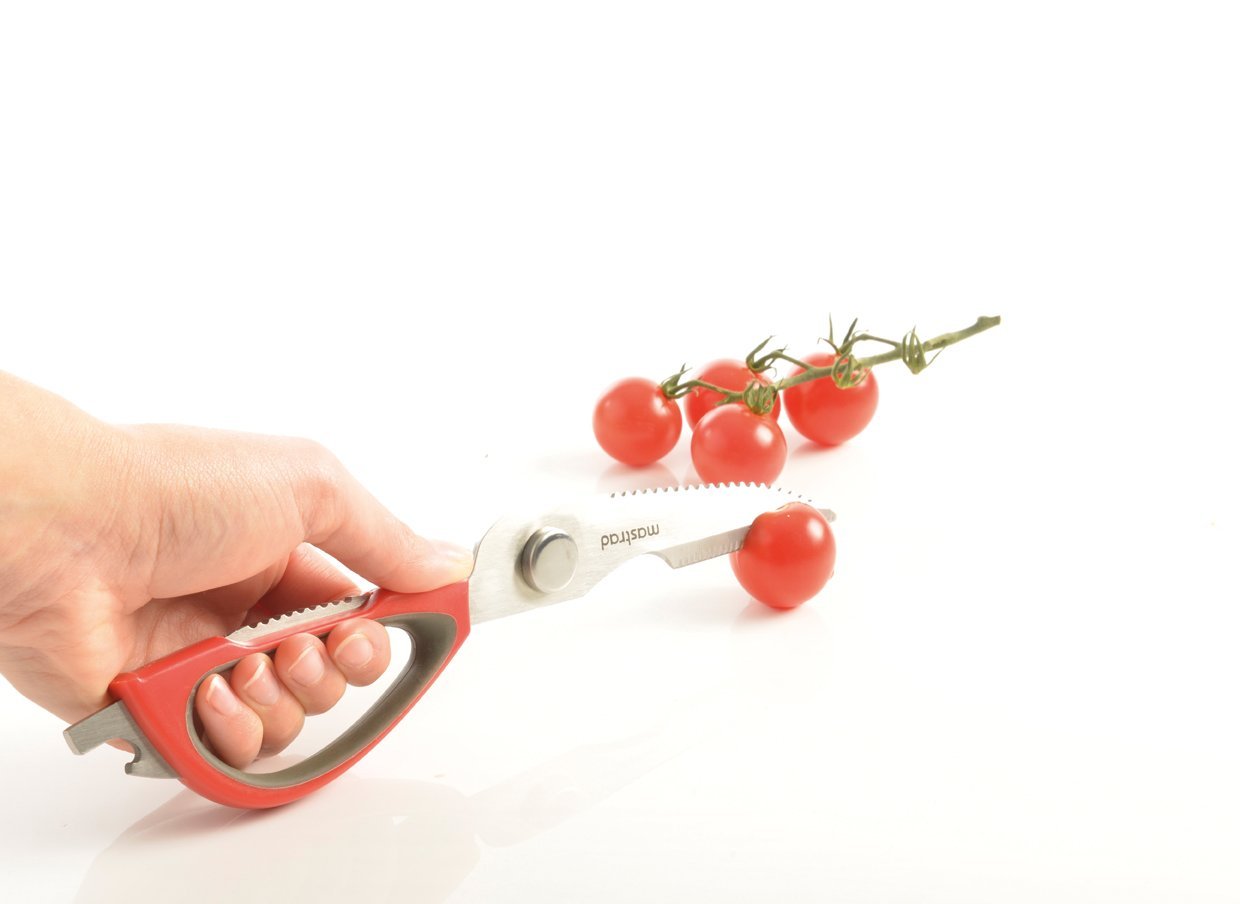mastrad-f24515-ciseaux-de-cuisine-12-fonctions-avec-support-magn-tique-inox-roug image 2