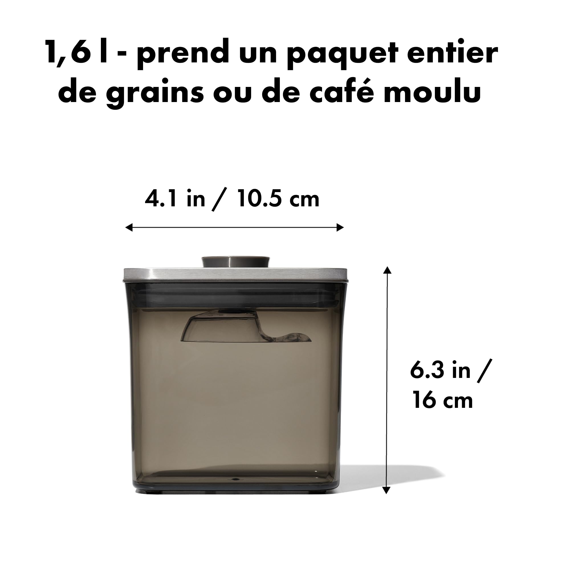 oxo-steel-bo-te-pop-caf-1-6-l-avec-cuill-re-doseuse-30-ml-couvercle-herm-tique-e image 3
