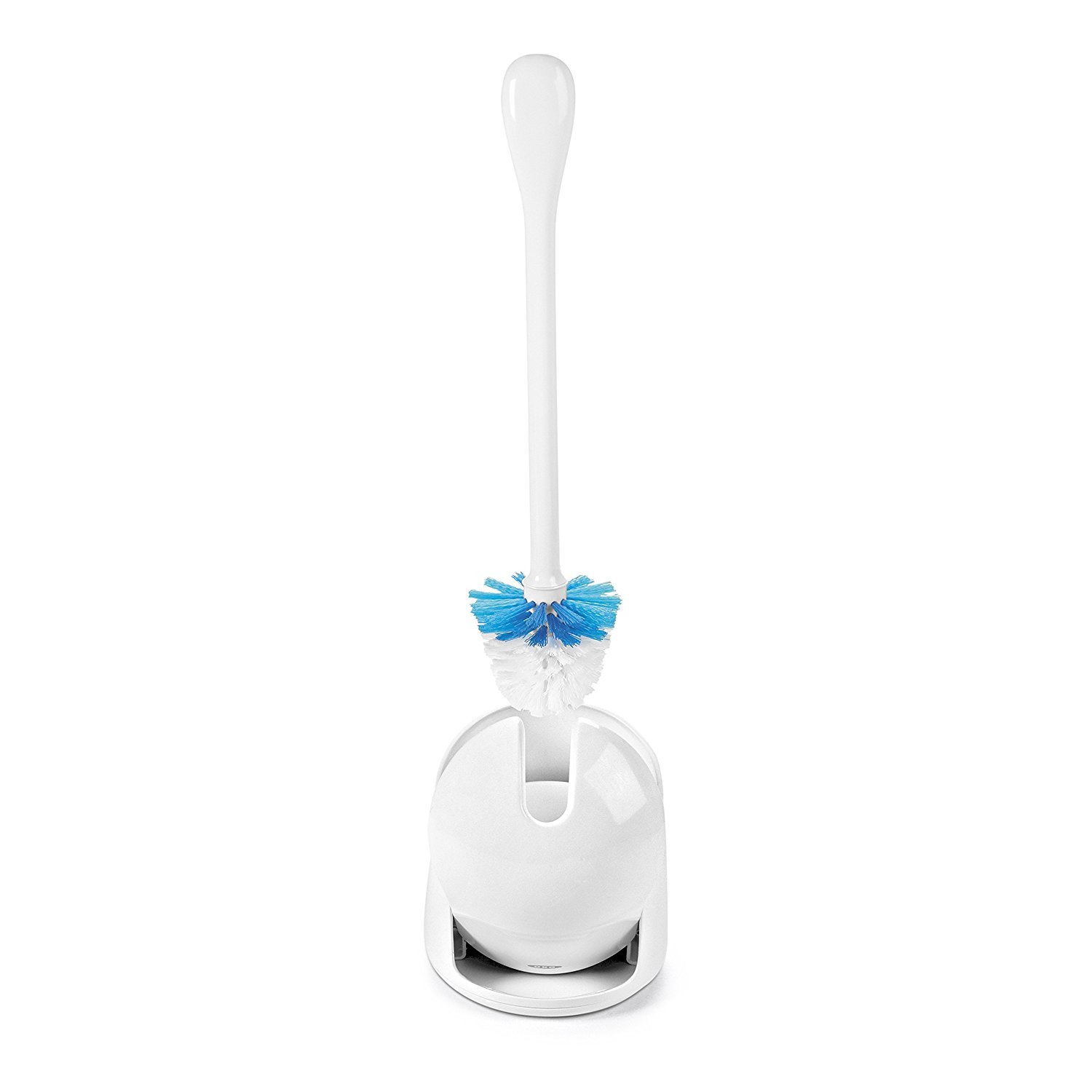 oxo-good-grips-brosse-wc-compacte-blanche-avec-support-ouverture-automatique image 1