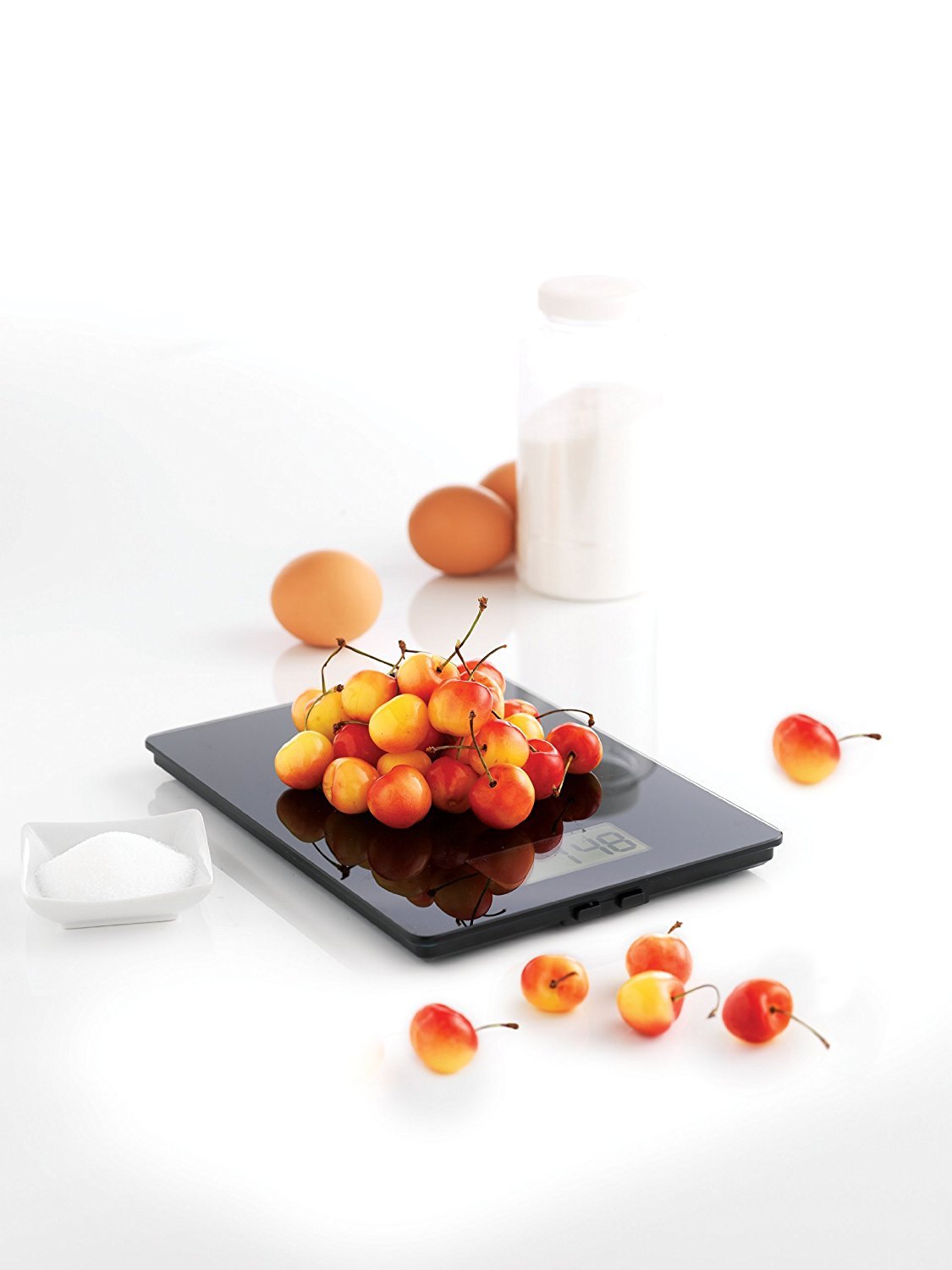 mastrad-balance-de-cuisine-noire-f40217-plateau-en-verre-tremp-pr-cision-au-gram image 2