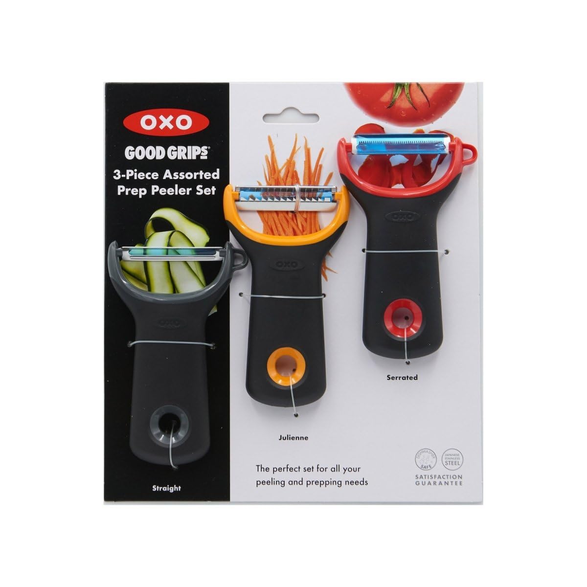 oxo-good-grips-set-de-3-plucheurs-l-gumes-droit-dentel-julienne-design-en-y-lame image 2