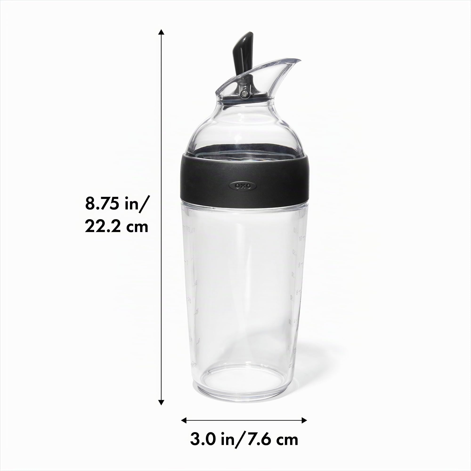 oxo-good-grips-shaker-vinaigrette-350-ml-transparent-noir-bec-verseur-anti-fuite image 2