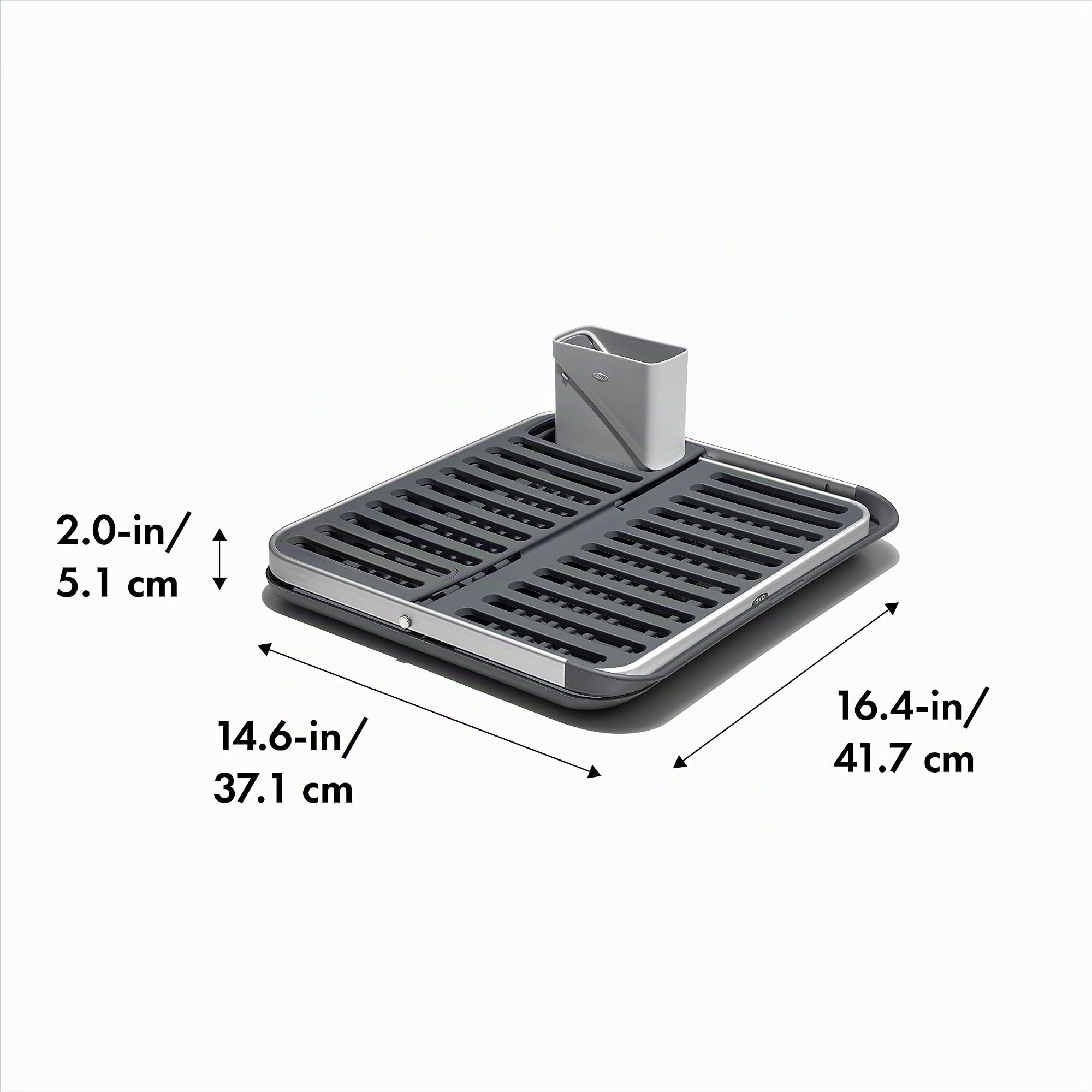 oxo-good-grips-gouttoir-plat-repliable-en-aluminium-gouttoir-vaisselle-2-niveaux image 6