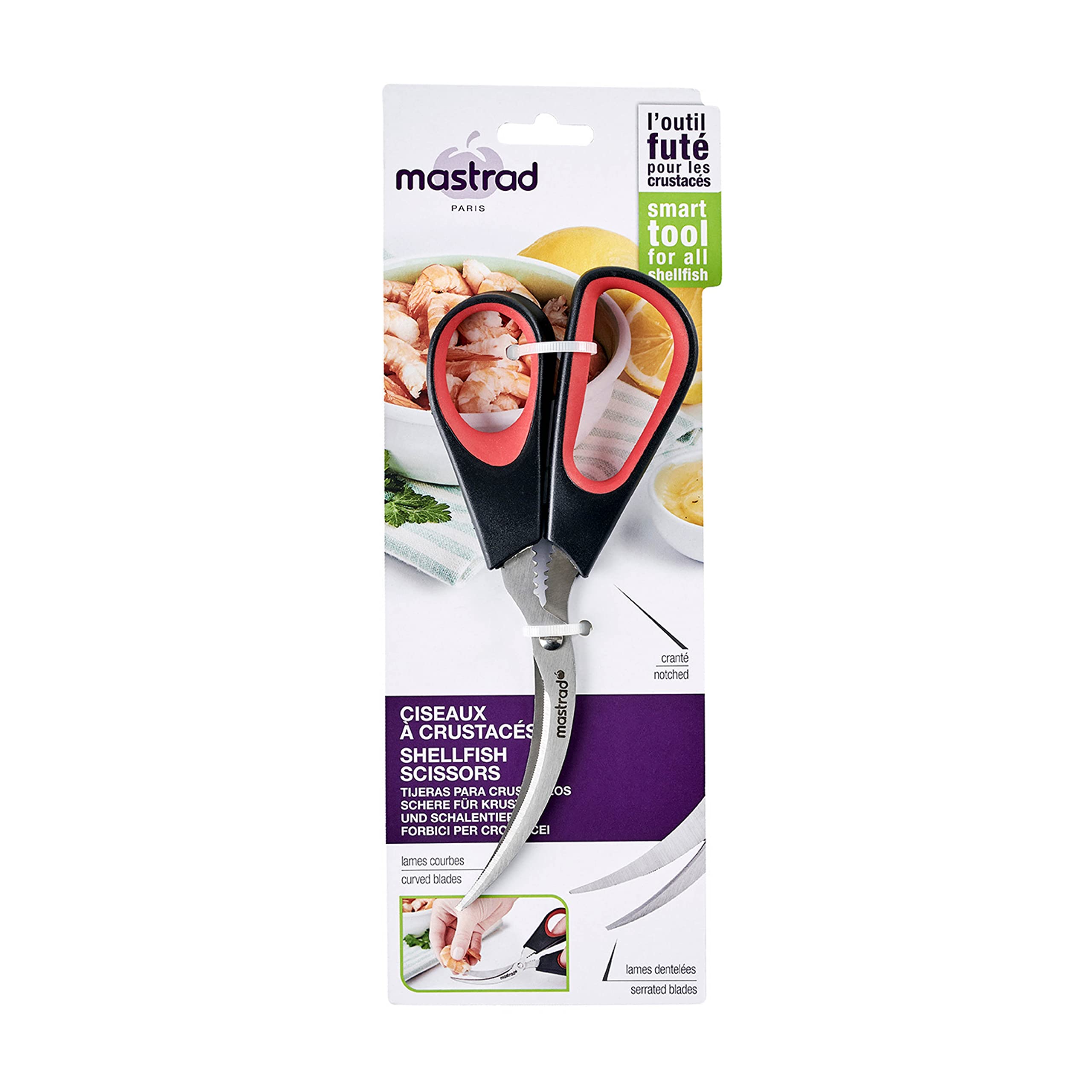mastrad-ciseaux-crustac-s-courb-s-et-dentel-es-d-corticage-crevettes-gambas-et-c image 5