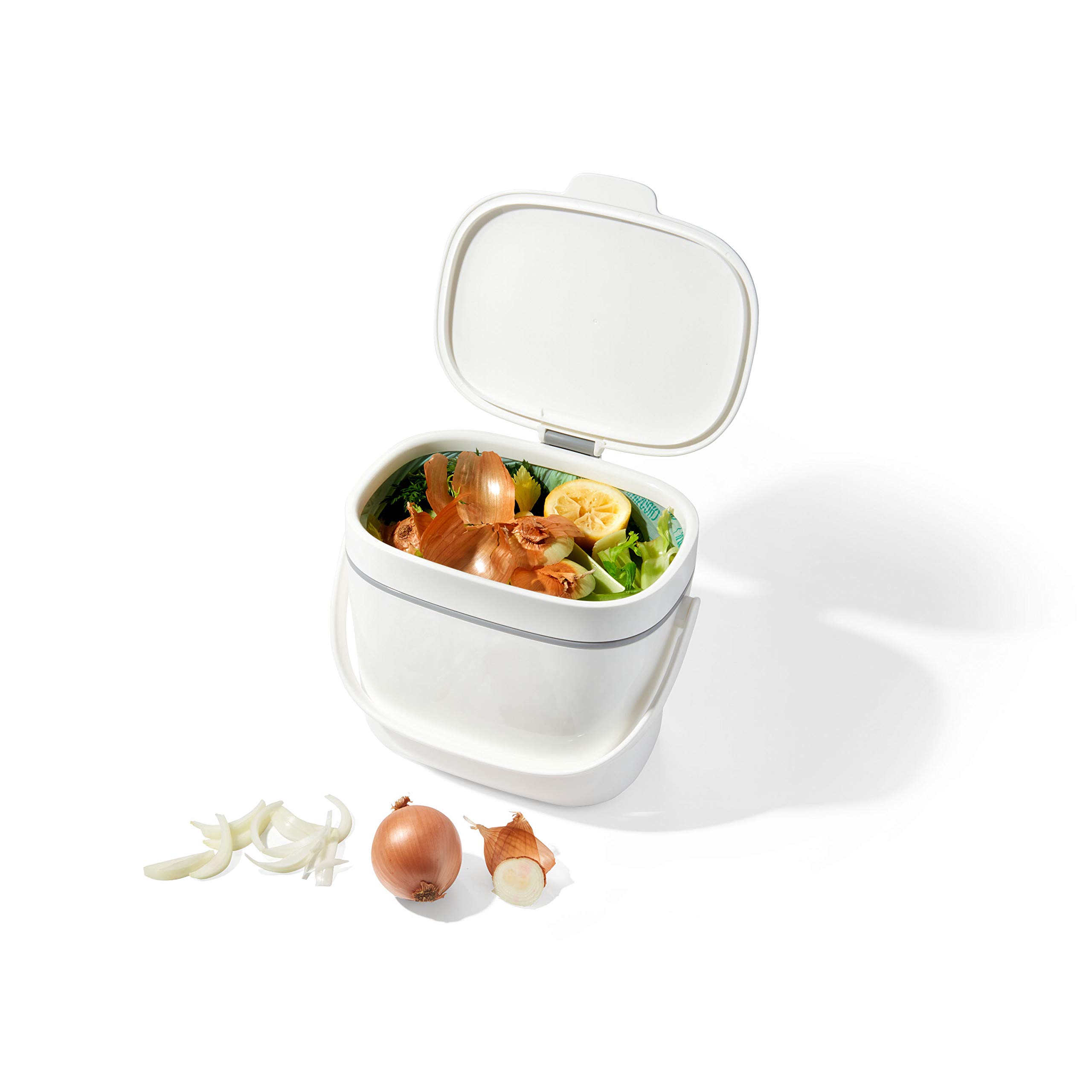 oxo-good-grips-bac-compost-6-6-l-blanc-couvercle-rabattable-anti-odeur-poign-e-r image 8