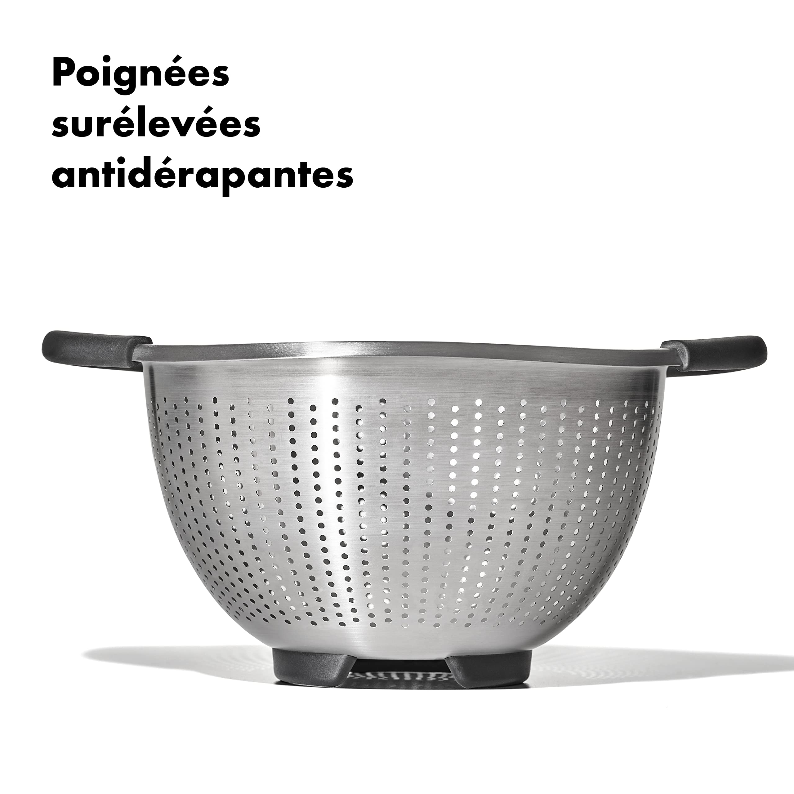 oxo-good-grips-passoire-en-acier-inoxydable-2-8-l-poign-es-antid-rapantes-sur-le image 2