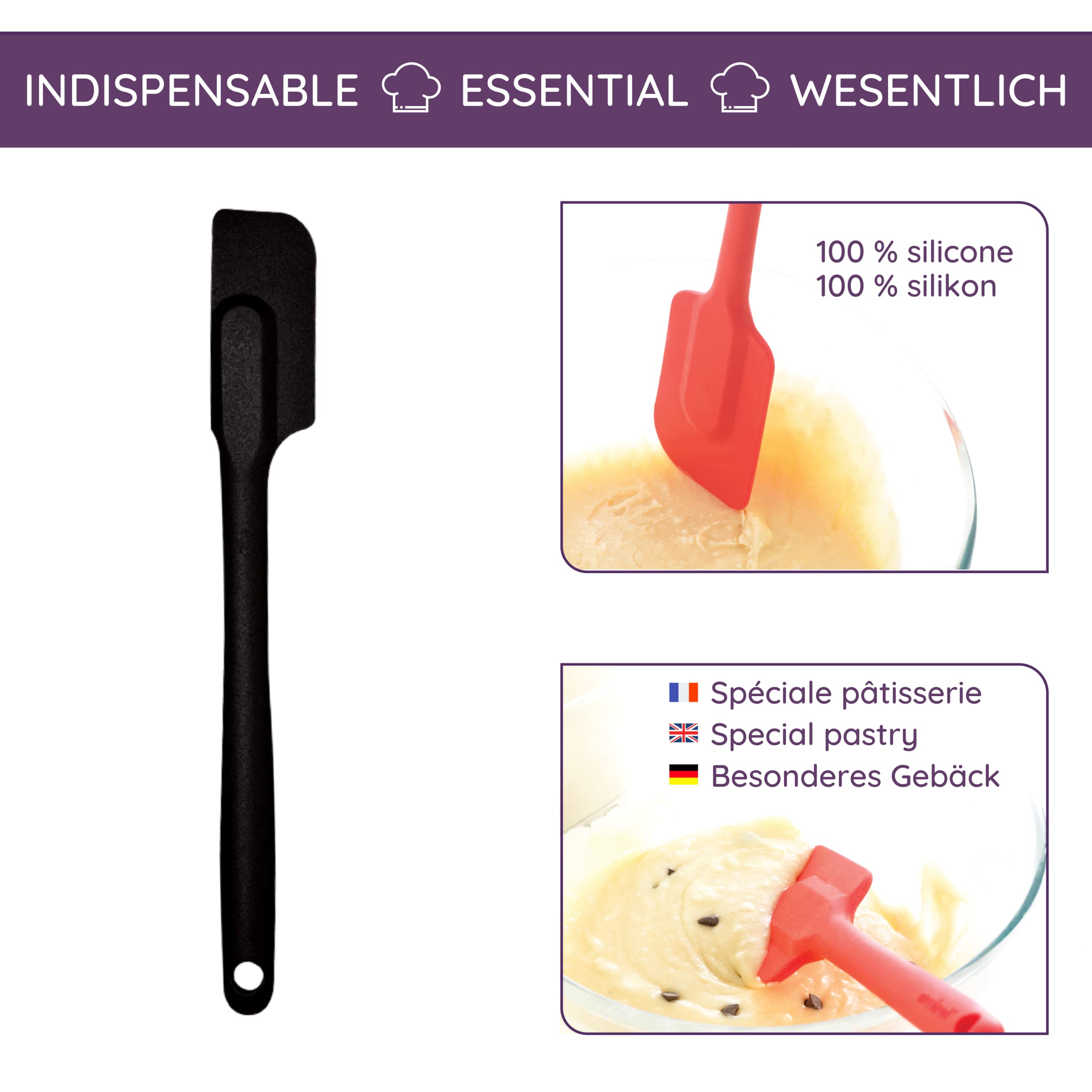 mastrad-demi-spatule-maryse-unibloc-en-silicone-noire-ustensile-de-p-tisserie-an image 4