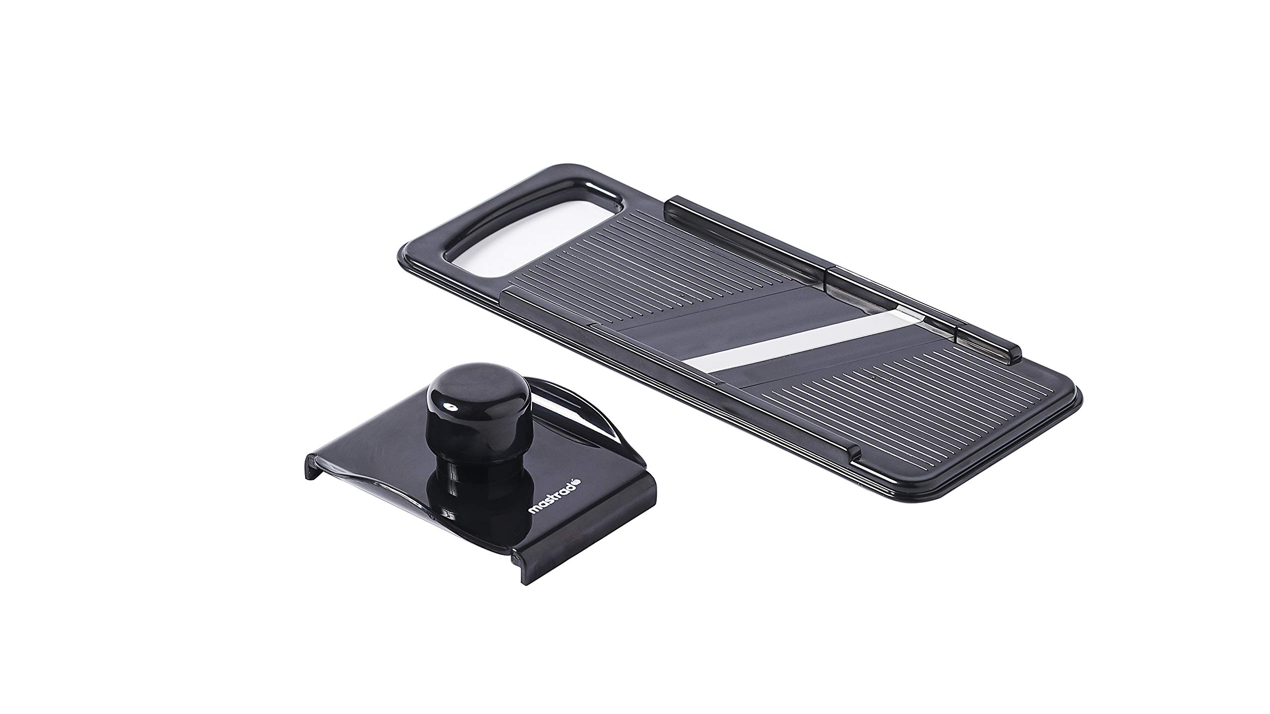 mastrad-mini-mandoline-noire-lame-fixe-inox-tranches-fines-et-r-guli-res-poussoi image 5