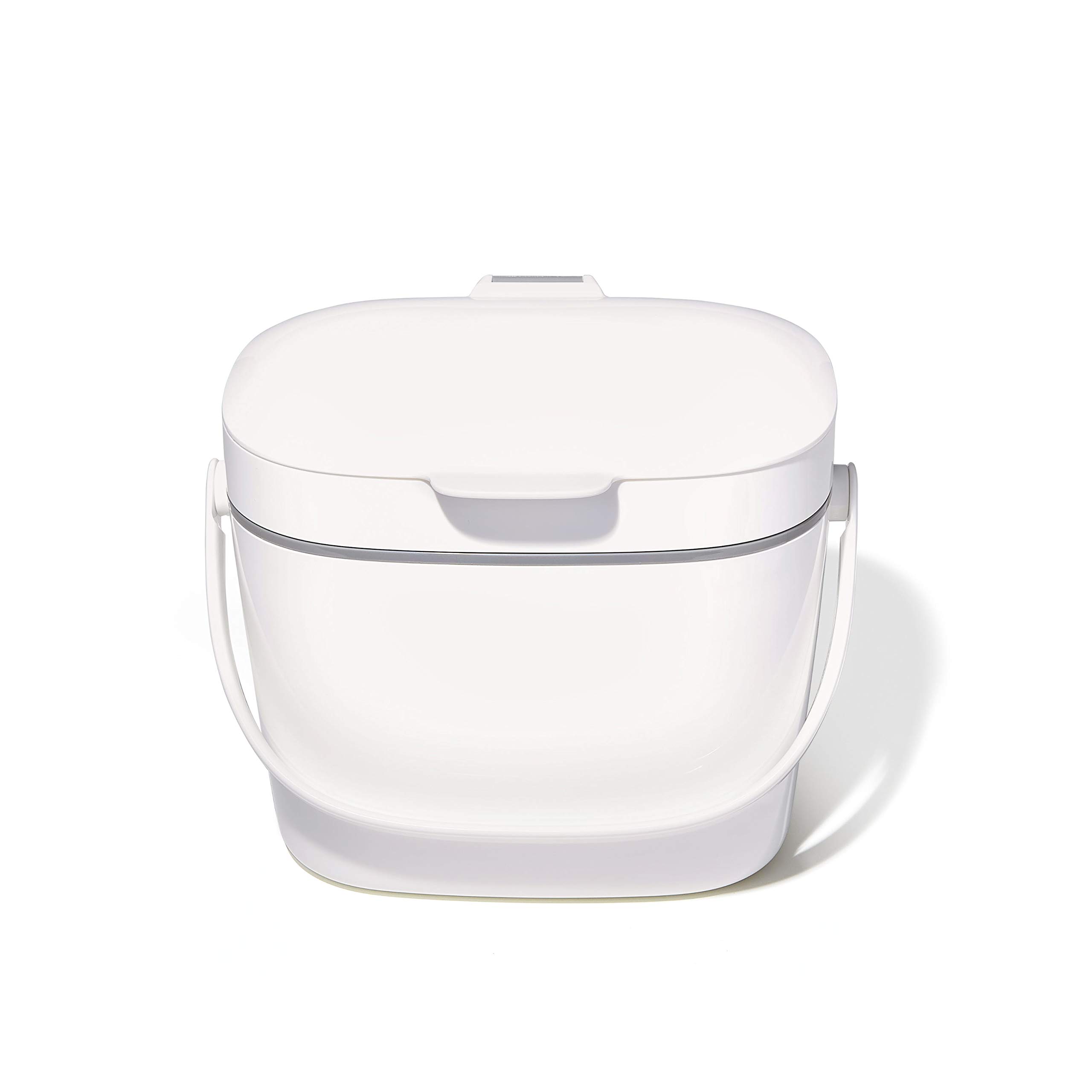 oxo-good-grips-bac-compost-6-6-l-blanc-couvercle-rabattable-anti-odeur-poign-e-r image 1