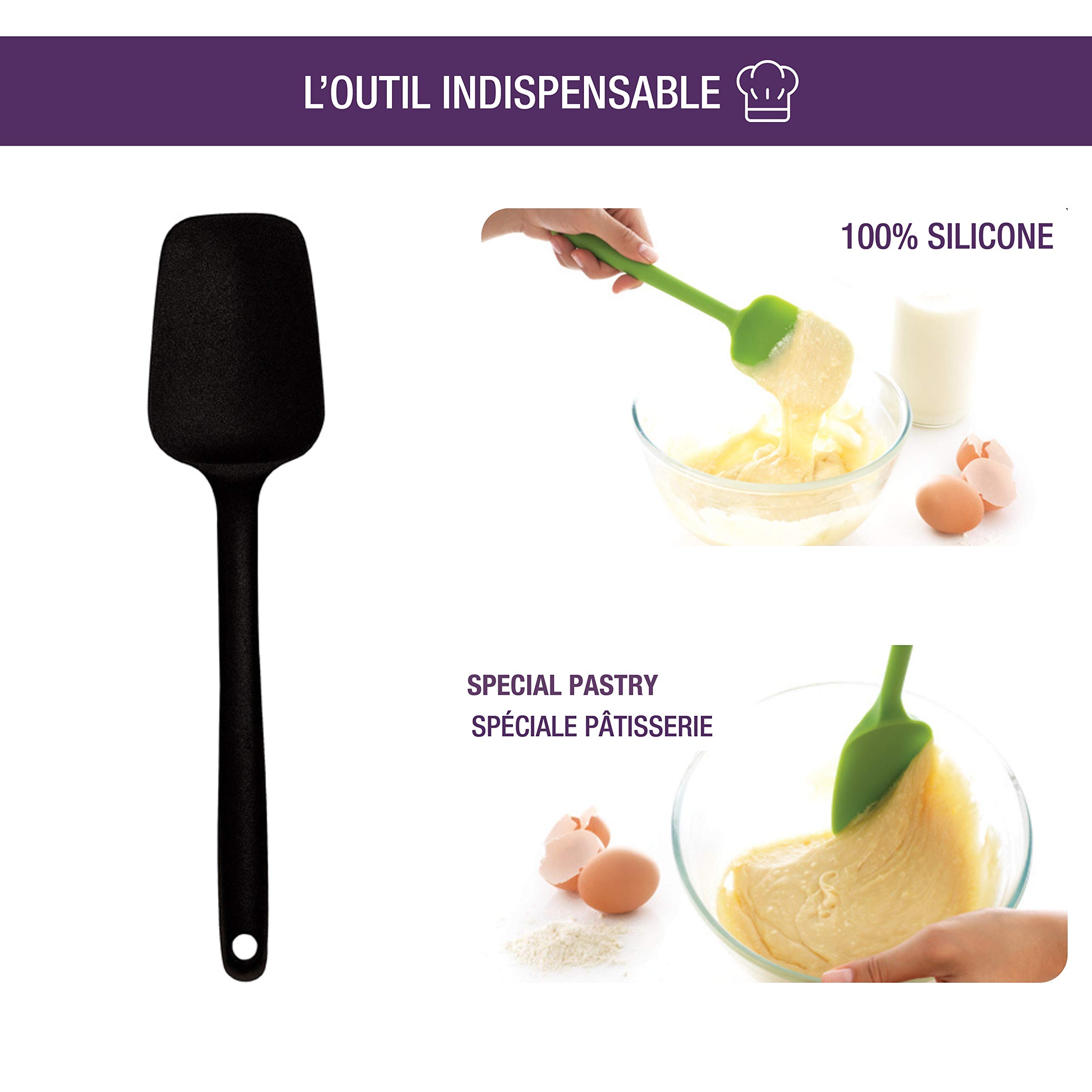 mastrad-unibloc-spatule-cuill-re-en-silicone-noir-27-5-cm-monobloc-r-sistante-25 image 2