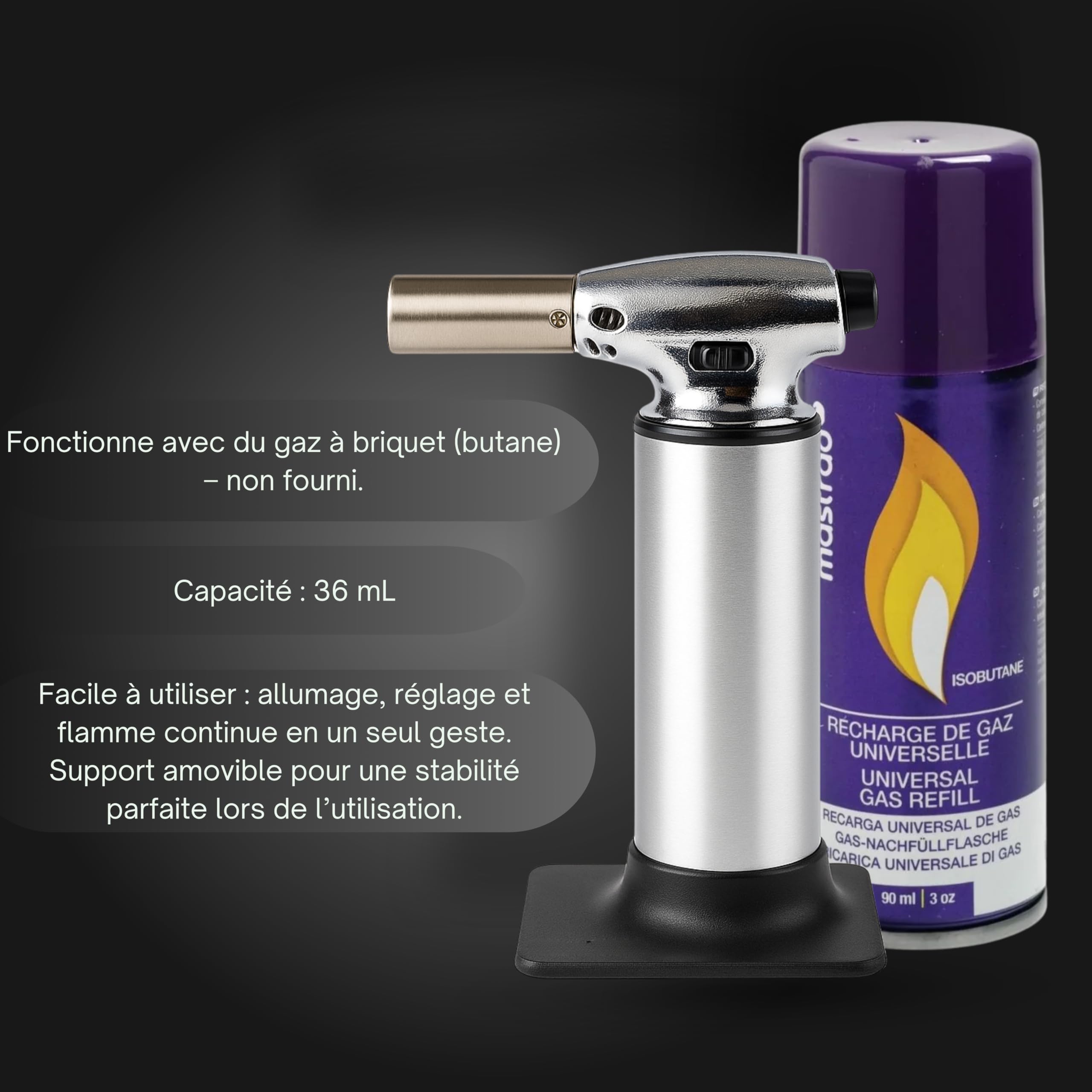 mastrad-f46250-chalumeau-de-cuisine-professionnel-flamme-puissante-r-glable-45-m image 6
