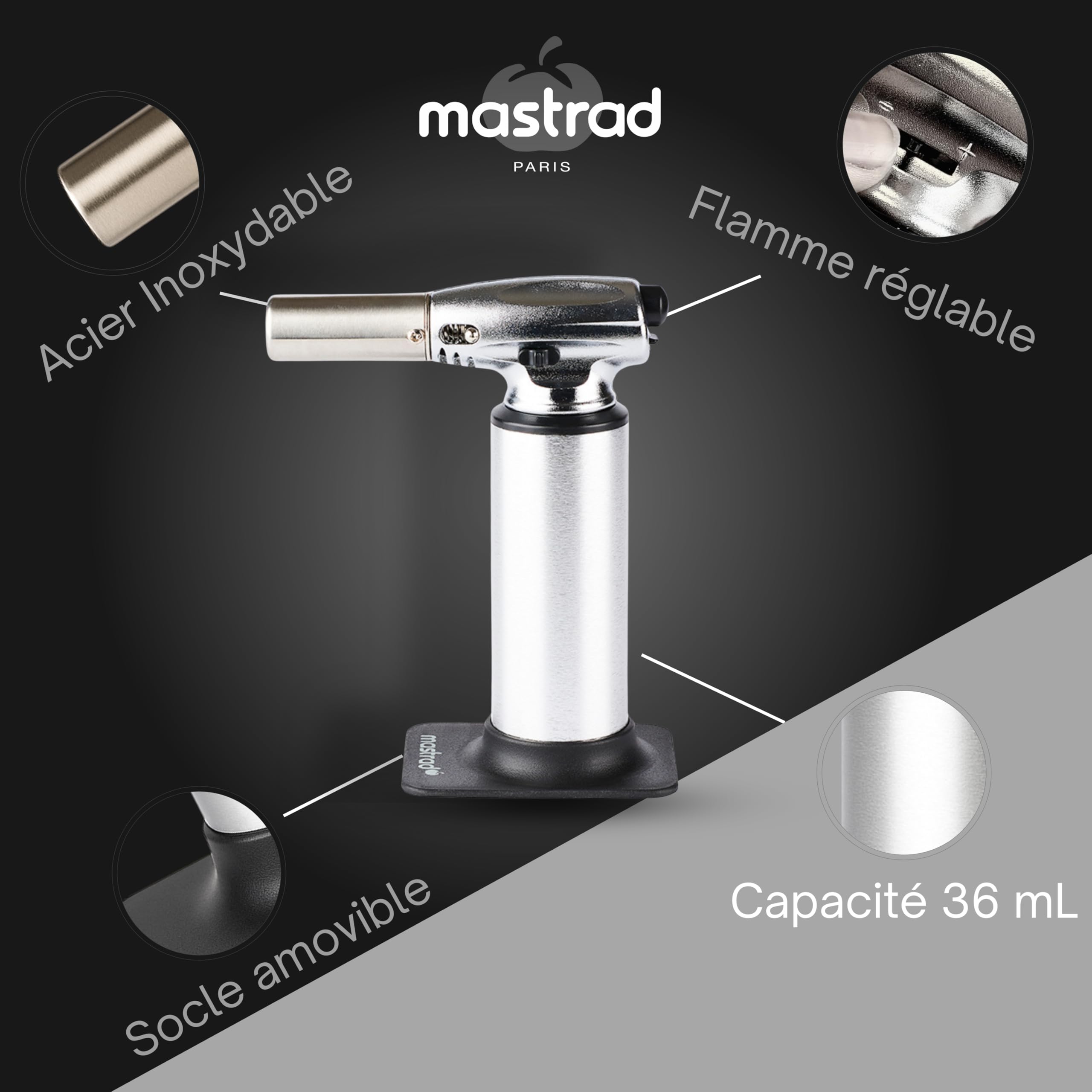 mastrad-f46250-chalumeau-de-cuisine-professionnel-flamme-puissante-r-glable-45-m image 4