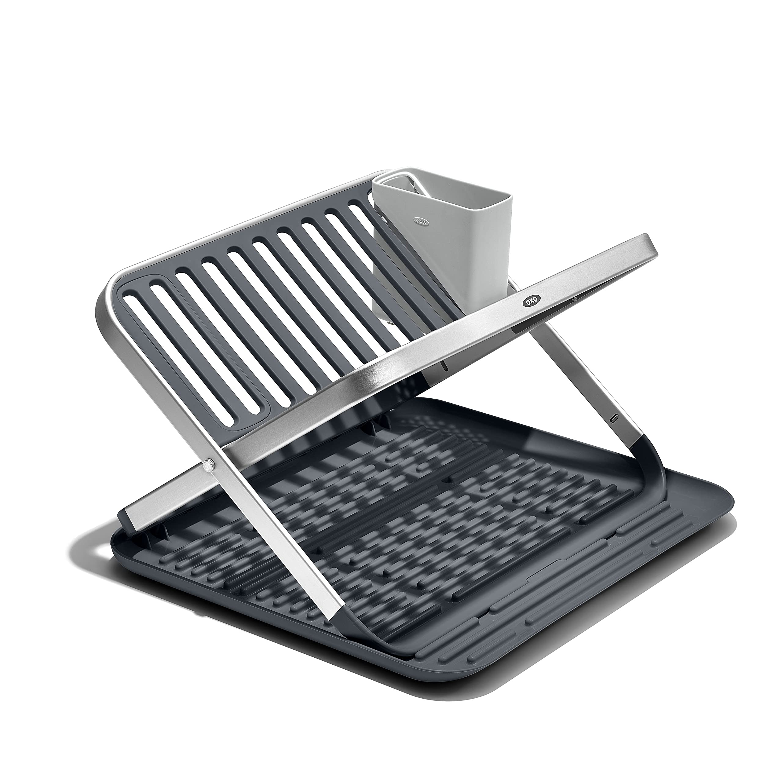 oxo-good-grips-gouttoir-plat-repliable-en-aluminium-gouttoir-vaisselle-2-niveaux image 1