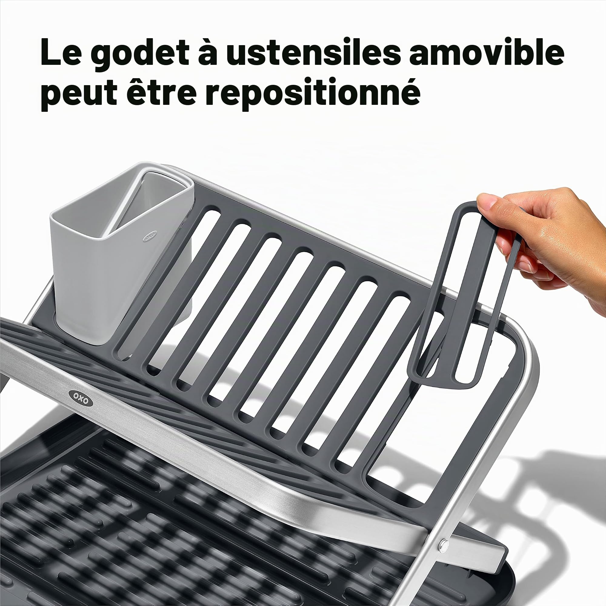 oxo-good-grips-gouttoir-plat-repliable-en-aluminium-gouttoir-vaisselle-2-niveaux image 5