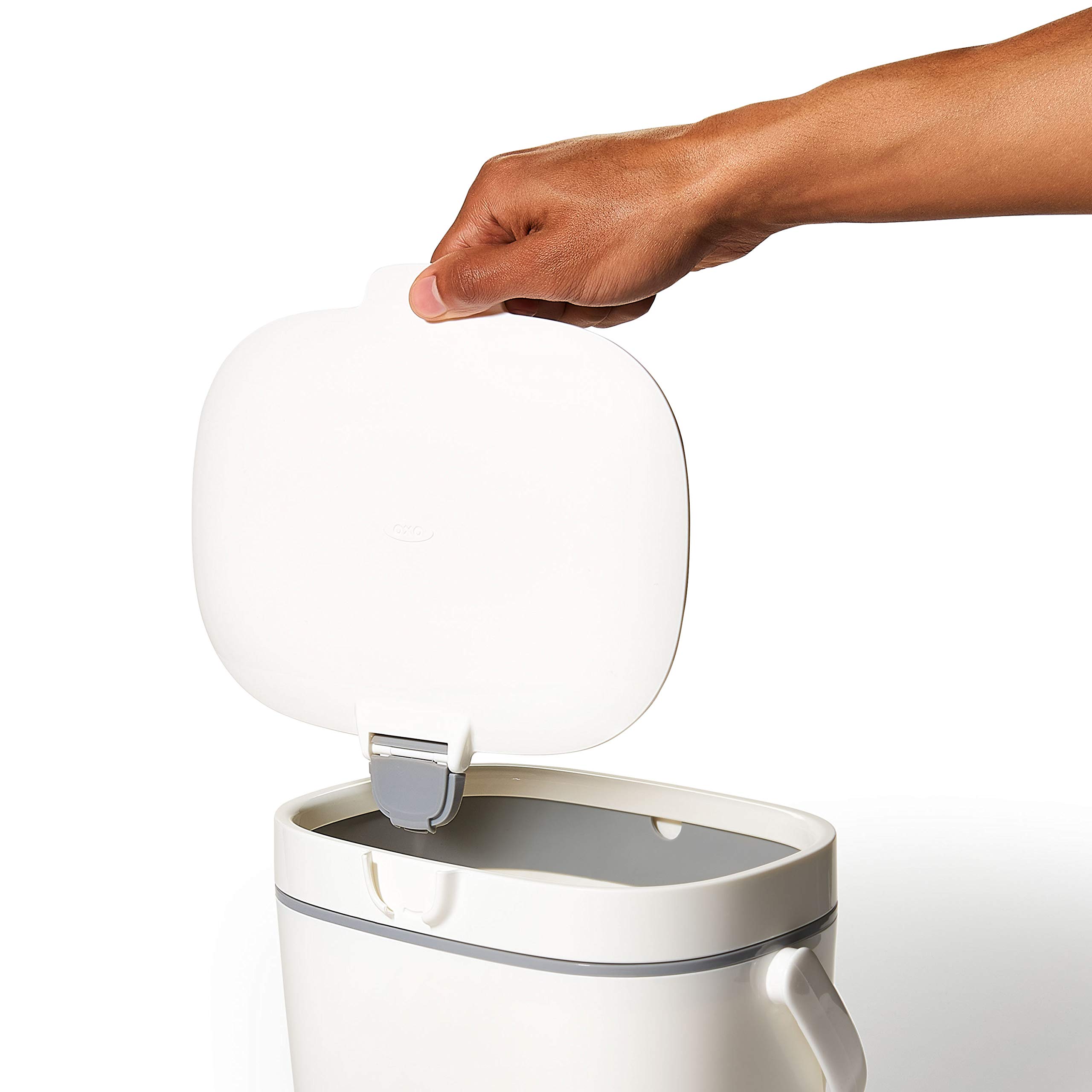 oxo-good-grips-bac-compost-6-6-l-blanc-couvercle-rabattable-anti-odeur-poign-e-r image 7