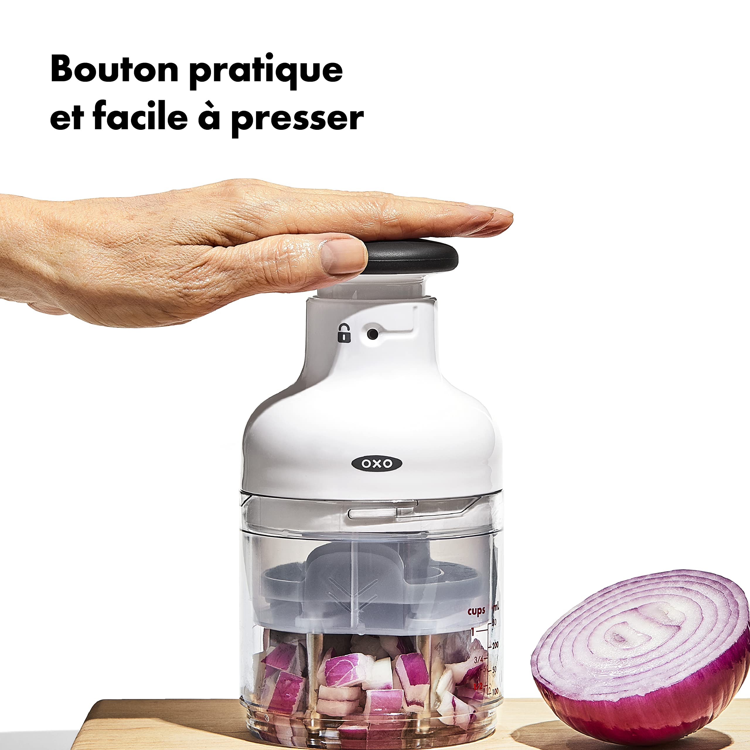 oxo-good-grips-hachoir-manuel-lame-inox-tranchante-bouton-pompe-rotatif-r-cipien image 4