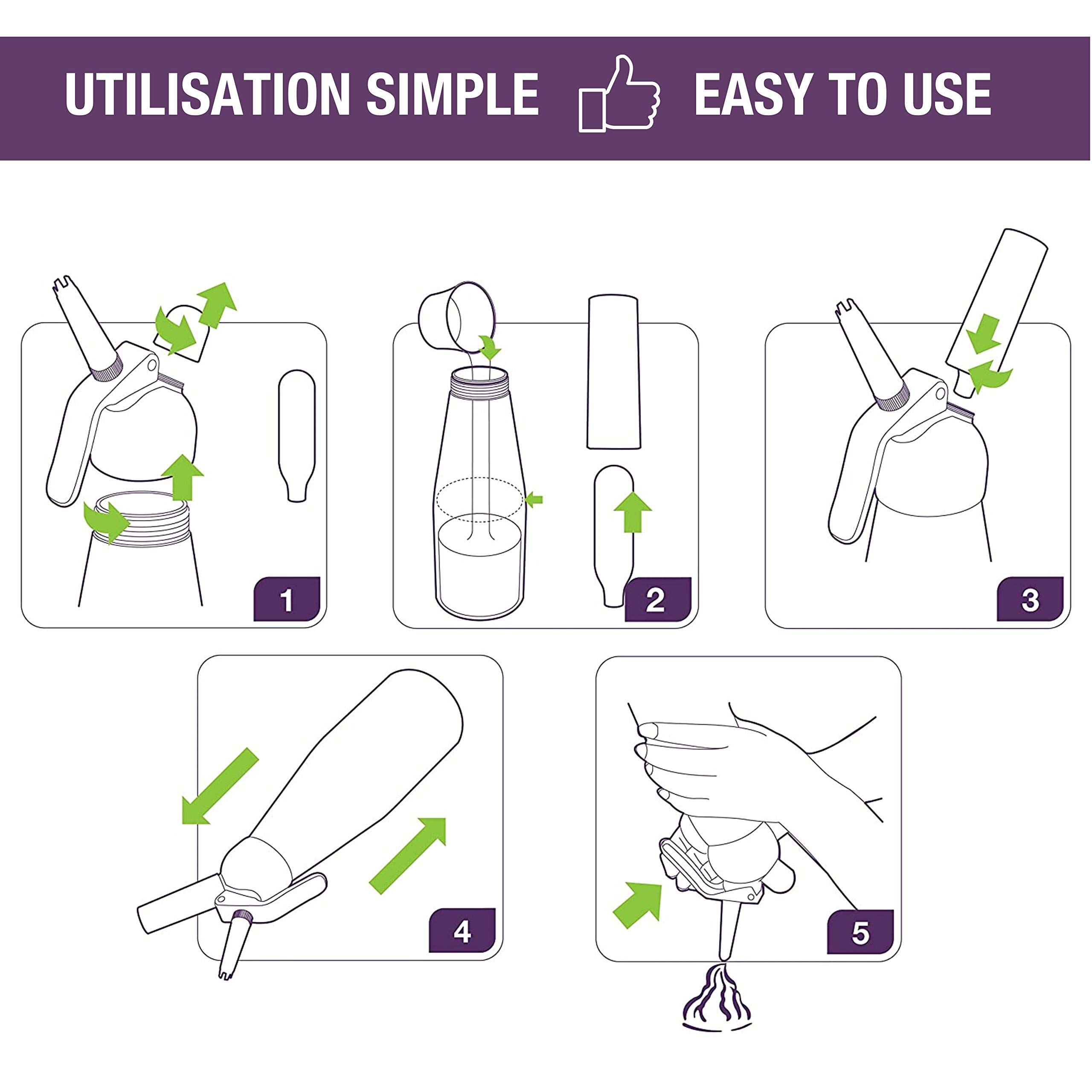 mastrad-siphon-0-3-l-en-aluminium-anodis-avec-t-te-d-montable-et-3-embouts image 3