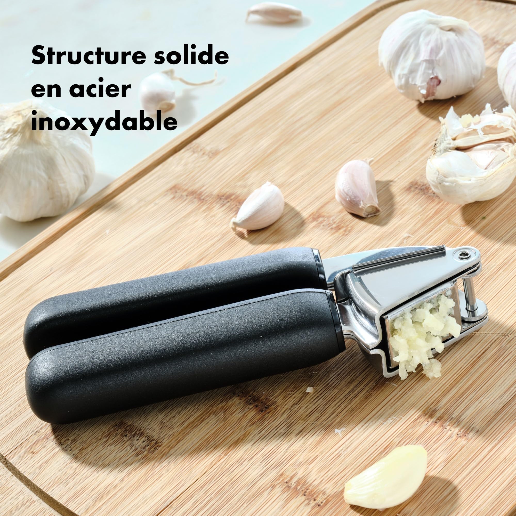 oxo-good-grips-presse-ail-en-acier-inoxydable-grande-tr-mie-multi-gousses-poign- image 2
