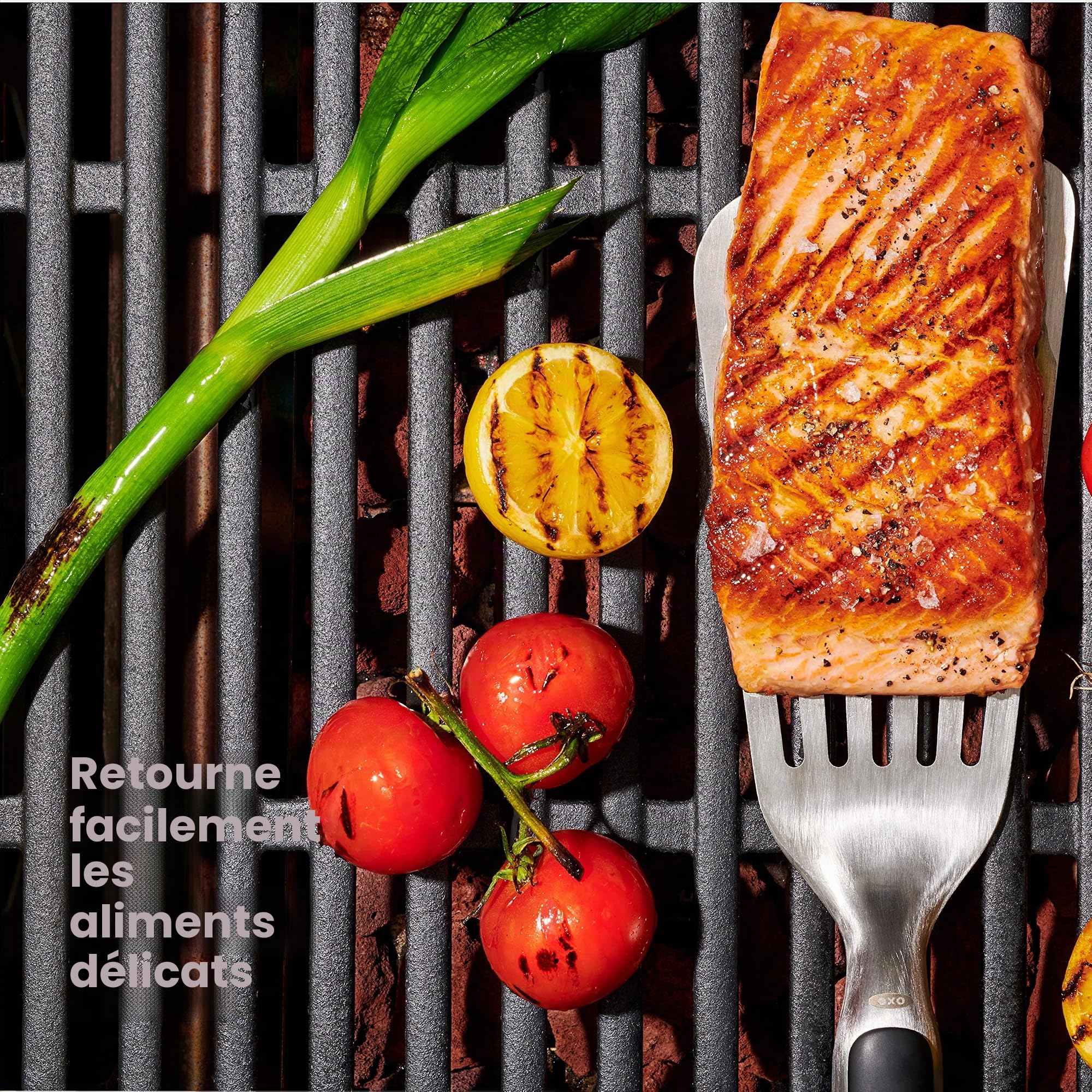 oxo-good-grips-outdoor-spatule-de-pr-cision-barbecue-en-inox-t-te-fine-biseaut-e image 3