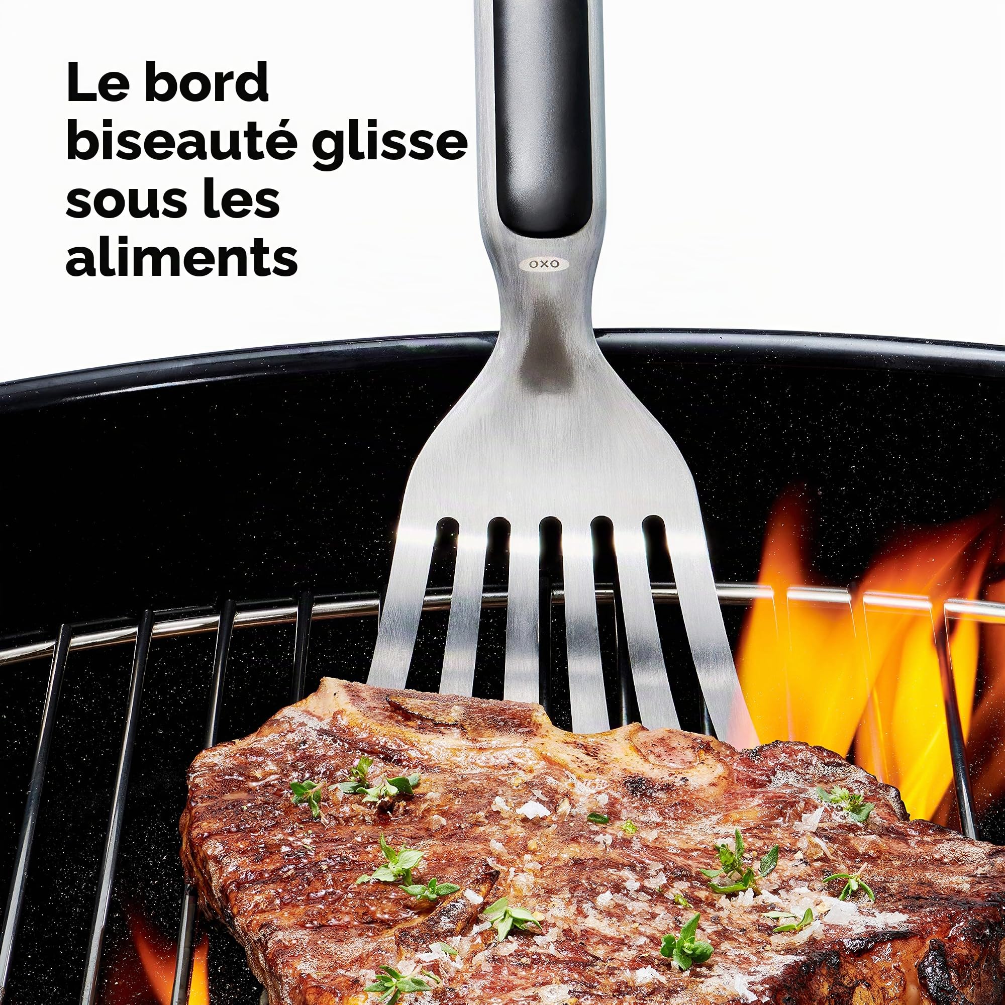 oxo-good-grips-outdoor-spatule-de-pr-cision-barbecue-en-inox-t-te-fine-biseaut-e image 2